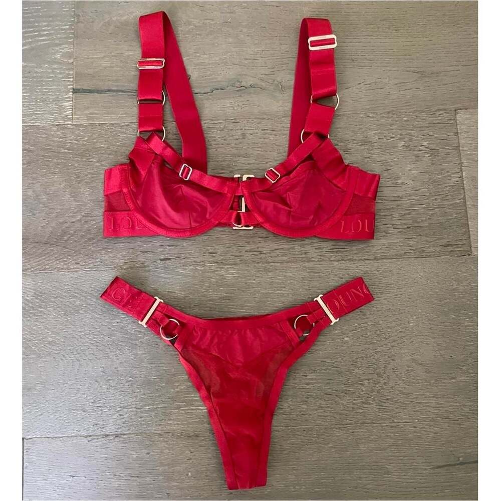 Lounge Underwear Red Storm Intimates Set 32C Bra Thong